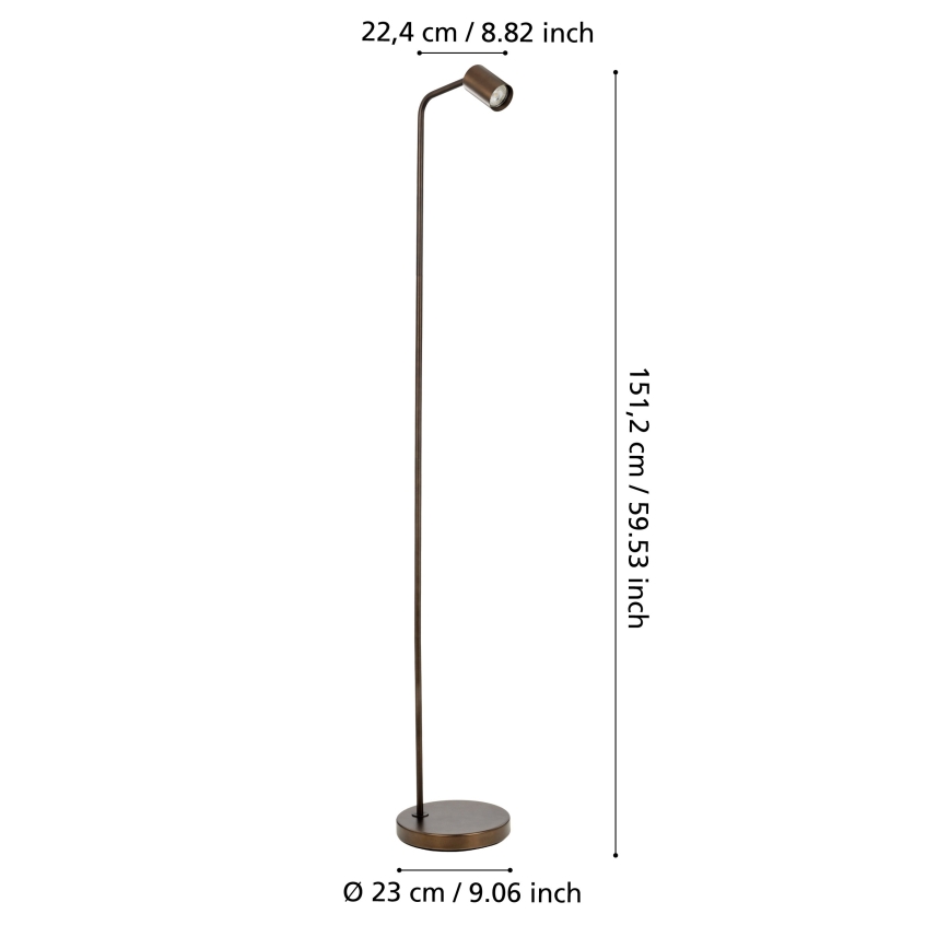 Eglo - Lampadaire 1x GU10/5 W/230 V, bronze