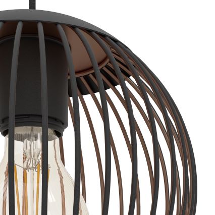 Eglo - Suspension sur câble 3xE27/60W/230V noire