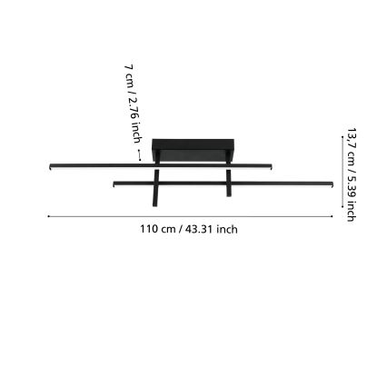Eglo - Plafonnier LED/20W/230V noir