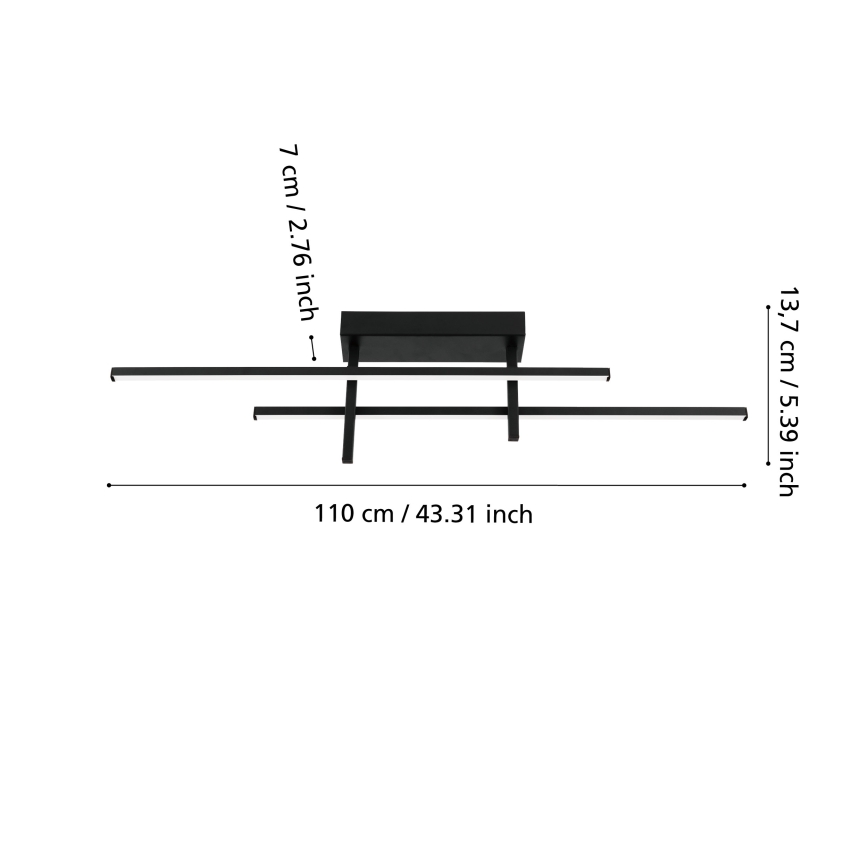 Eglo - Plafonnier LED/20W/230V noir