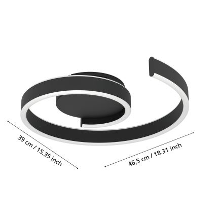 Eglo - Plafonnier LED dimmable LED/37W/230V 3000-6500K noir