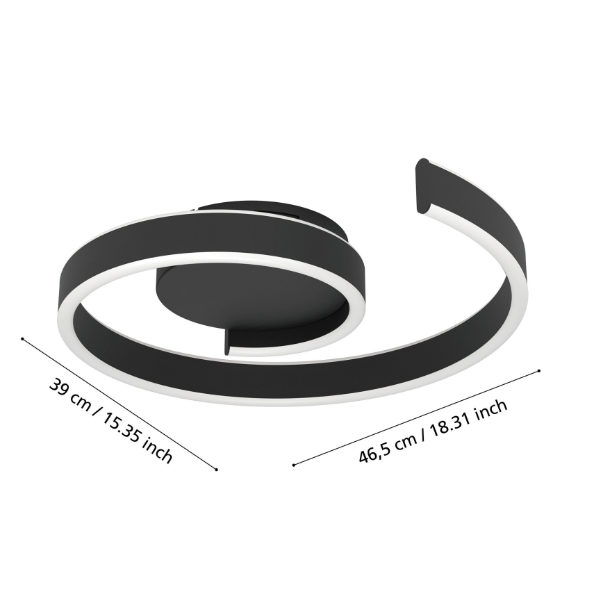 Eglo - Plafonnier LED RGBW dimmable LED/37W/230V 3000-6500K noir