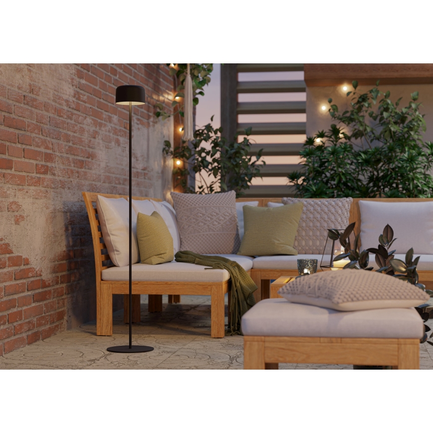 Eglo - Lampadaire LED solaire rechargeable à commande tactile LED/2,8W/3,7V 1800 mAh IP44 noir