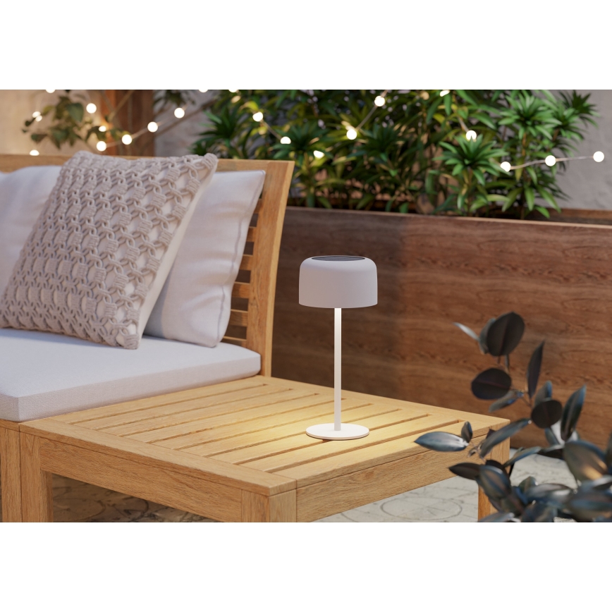 Eglo - Lampe de table solaire tactile LED rechargeable, 2,8 W / 3,7 V, 1800 mAh, IP44, blanche