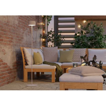 Eglo - Lampadaire tactile solaire à LED rechargeable LED/2,8W/3,7V 1800 mAh IP44 blanc