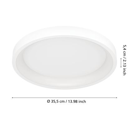 Eglo - Plafonnier LED RGBW dimmable LED/19,6W/230V 2700-6500K Ø 35 cm blanc