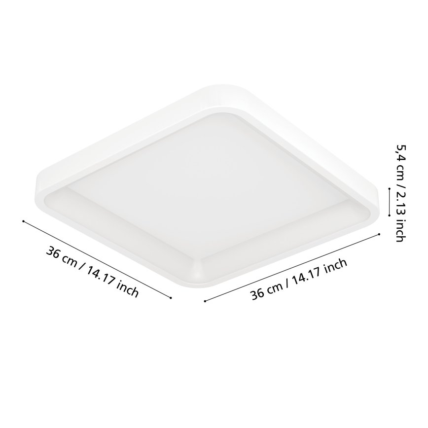 Eglo - Plafonnier LED RGBW dimmable LED/20W/230V 2700-6500K 35x35 cm blanc