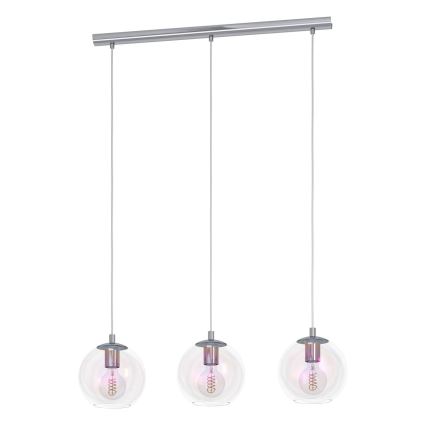 Eglo - Suspension sur câble 3xE27/60W/230V chrome brillant