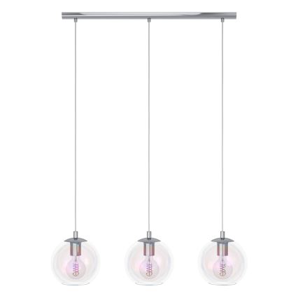 Eglo - Suspension sur câble 3xE27/60W/230V chrome brillant