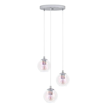 Eglo - Suspension sur câble 3xE27/60W/230V chrome brillant
