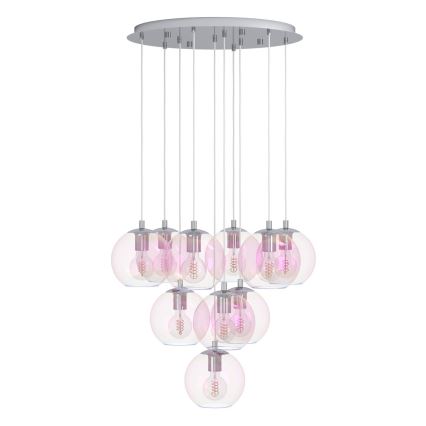 Eglo - Suspension sur câble 10xE27/60W/230V chrome brillant