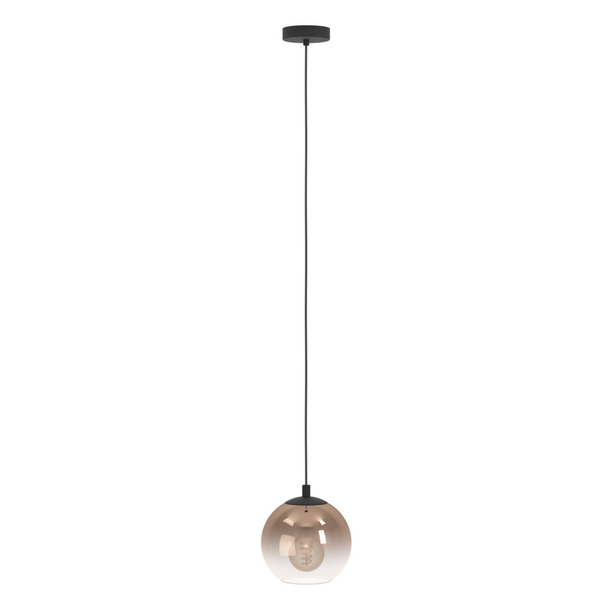 Eglo - Suspension sur câble 1xE27/60W/230V noir/beige/fumé