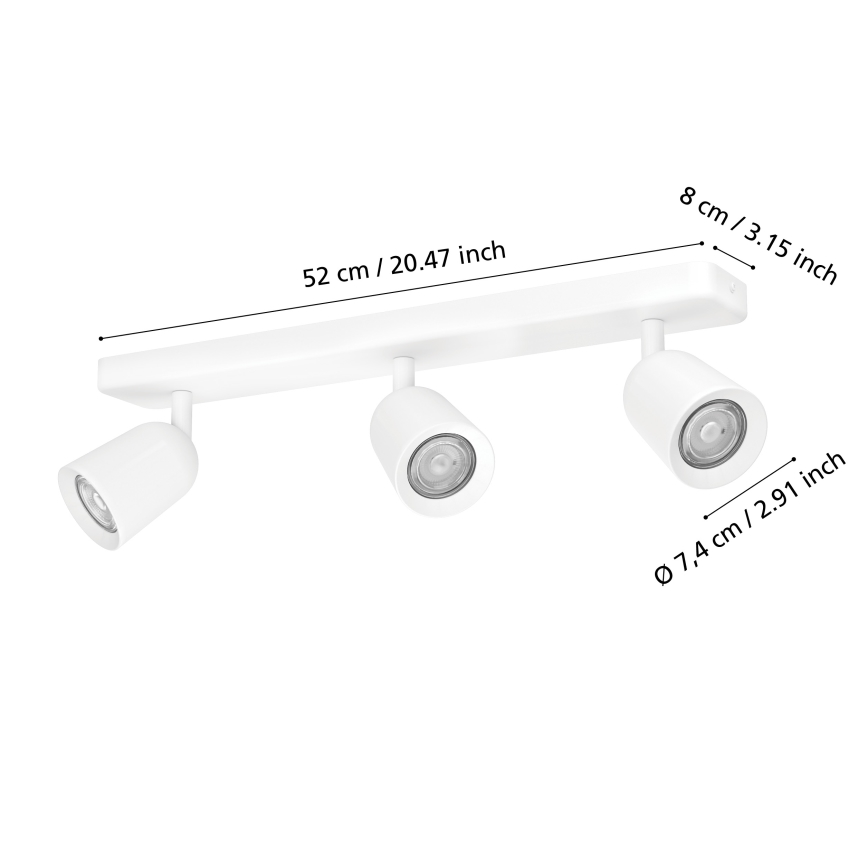 Eglo - Spot 3x GU10/10W/230V blanc