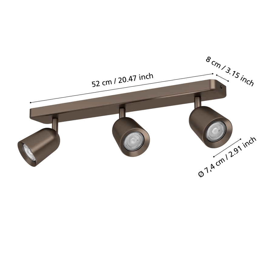 Eglo - Spot orientable 3xGU10/10W/230V finition bronze
