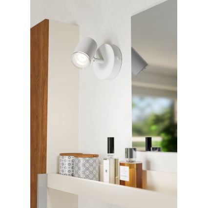 Eglo - Spot mural pour salle de bains 1xGU10/5W/230V IP44 blanc