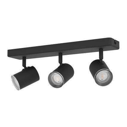 Eglo - Spot de salle de bains 3xGU10/5W/230V IP44 noir