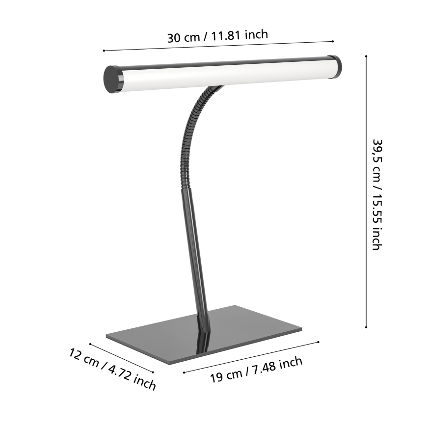 Eglo - Lampe de table tactile LED dimmable LED/5W/230V 2700/4000/6500K noire