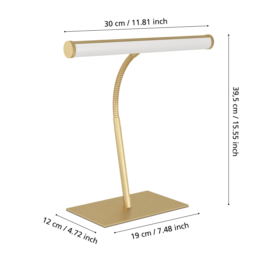 Eglo - Lampe de table tactile dimmable LED/5W/230V 2700/4000/6500K dorée