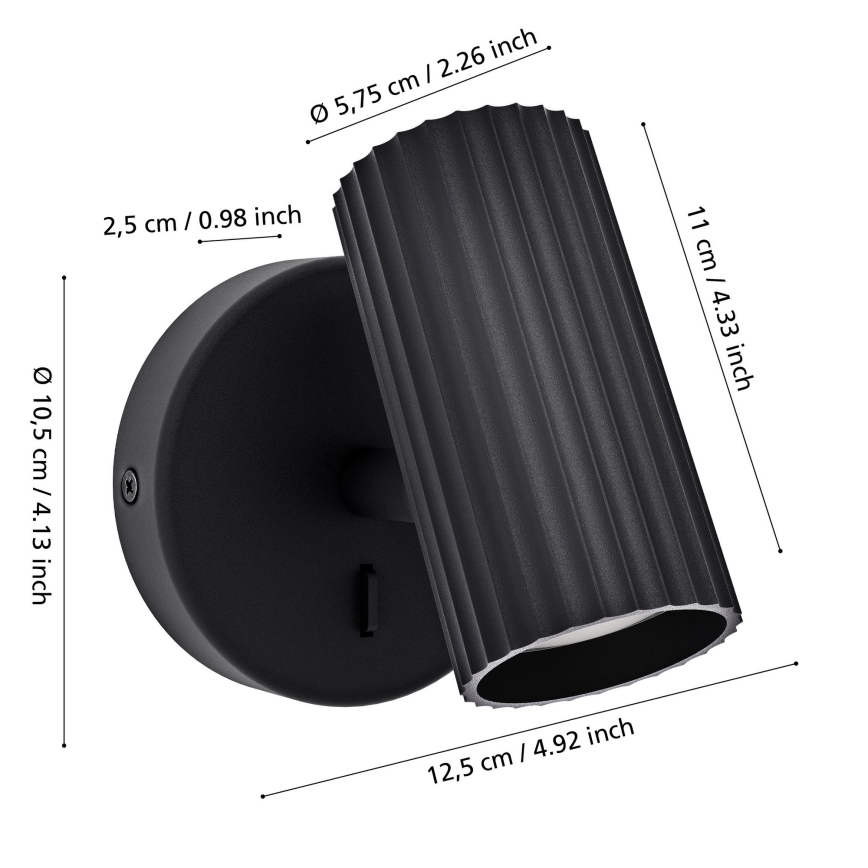 Eglo - Applique murale spot 1xGU10/5W/230V noire