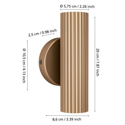 Eglo - Applique murale 2xGU10/5W/230V dorée