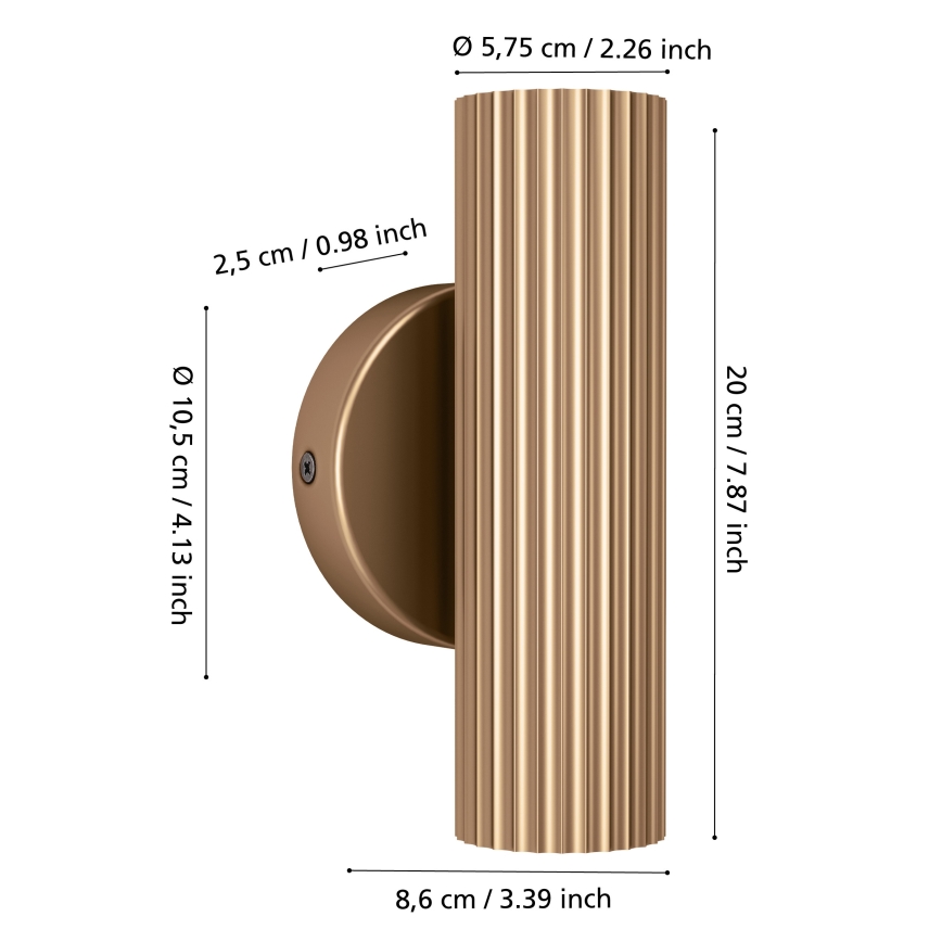 Eglo - Applique murale 2xGU10/5W/230V dorée