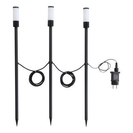 Eglo - Lot de 3 lampes d'extérieur LED/1W/230V IP44 noires
