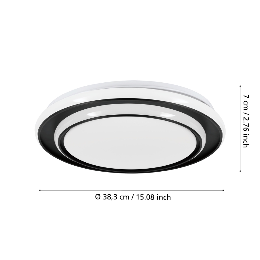 Eglo - Plafonnier LED 24 W 230 V Ø 40 cm noir