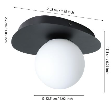 Eglo - Applique murale LED pour salle de bains 1xG9/4,2W/230V IP44 noire