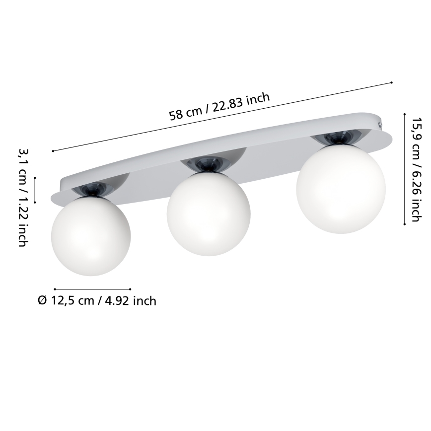 Eglo - Plafonnier LED pour salle de bains 3xG9/4,2W/230V IP44 chrome brillant