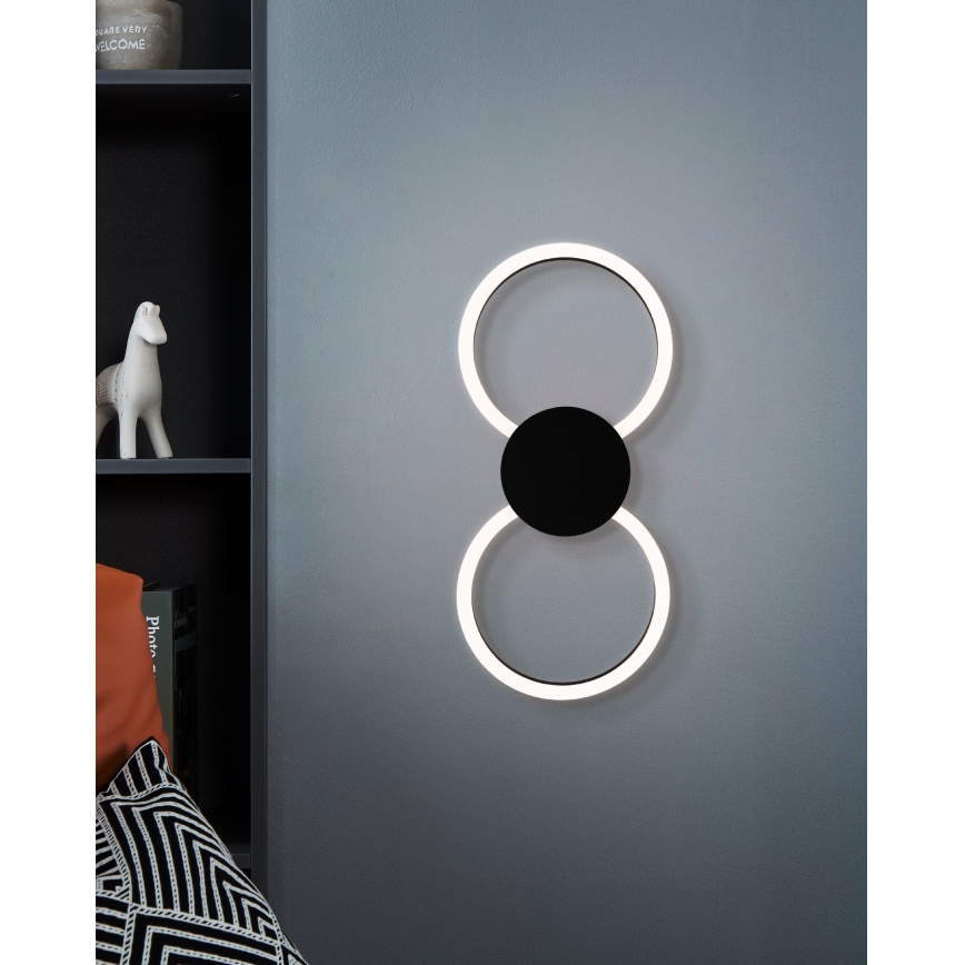 Eglo - Applique murale LED/20W/230V + LED/0,91W noire