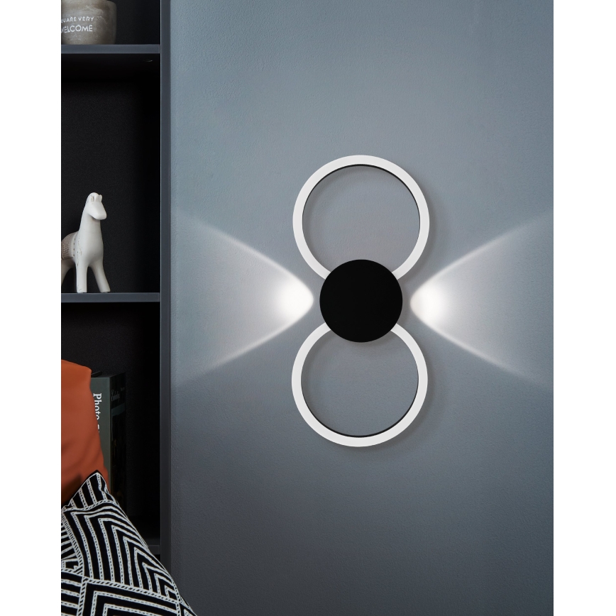 Eglo - Applique murale LED/20W/230V + LED/0,91W noire