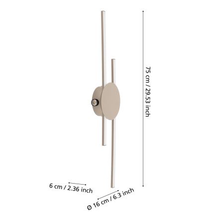 Eglo - Applique murale LED/20W/230V + LED/0,91W beige