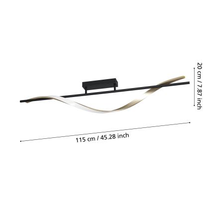 Eglo - Plafonnier LED/20W/230V 2700/4000/6500K noir/doré