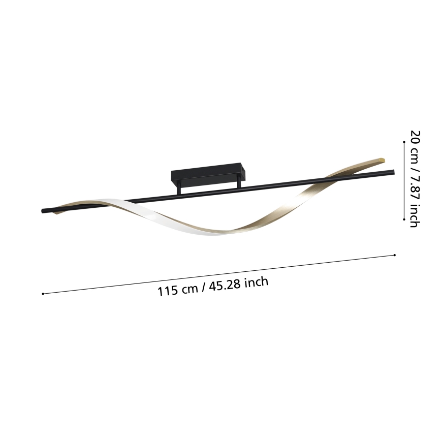 Eglo - Plafonnier LED/20W/230V 2700/4000/6500K noir/doré