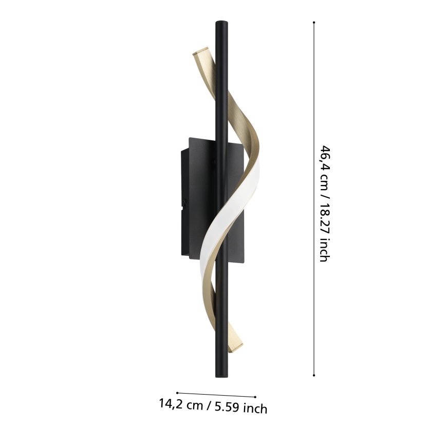 Eglo - Applique murale LED/8,8W/230V 2700/4000/6500 noir/doré