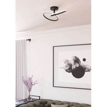 Eglo - Plafonnier LED 12 W, 230 V, 2700/4000/6500 K, noir
