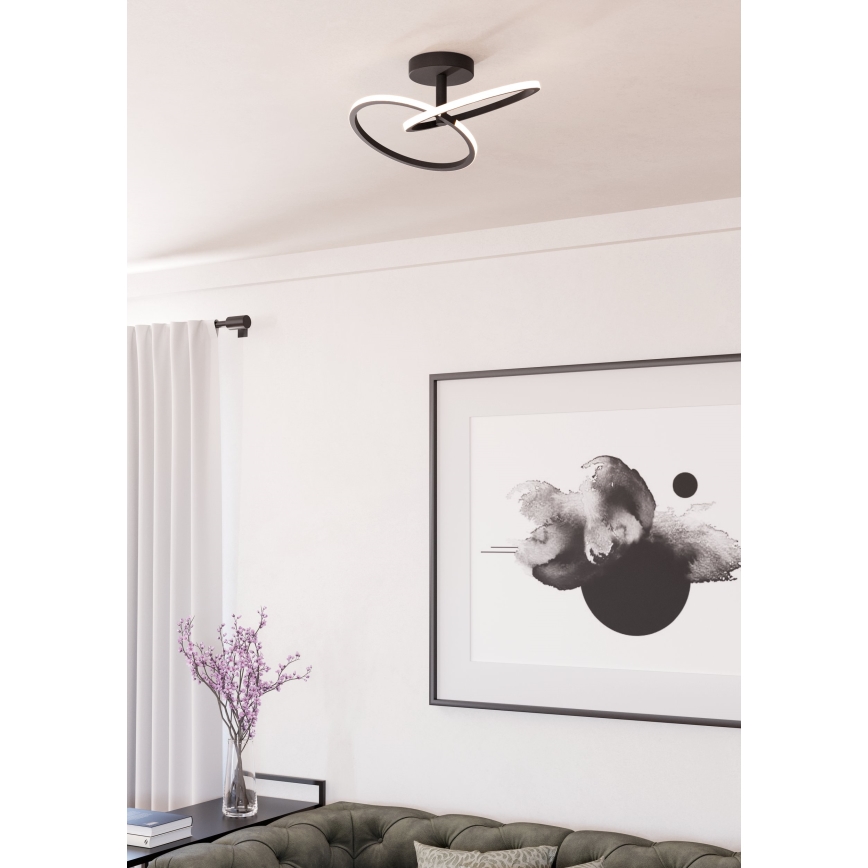 Eglo - Plafonnier LED 12 W, 230 V, 2700/4000/6500 K, noir