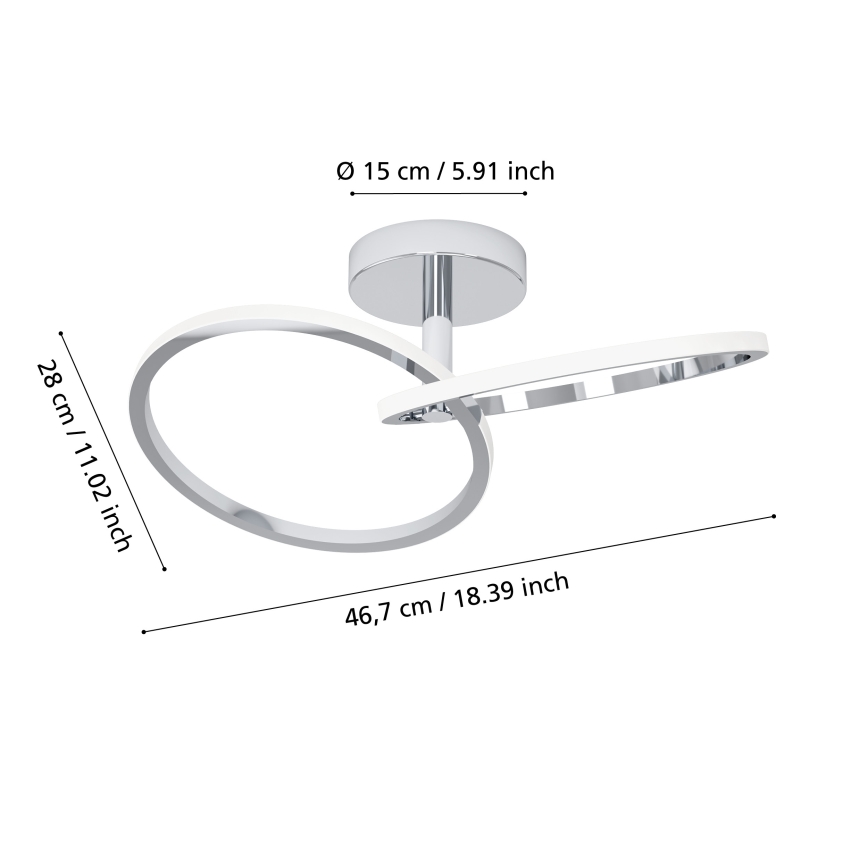 Eglo - Plafonnier LED/12W/230V 2700/4000/6500K chrome brillant