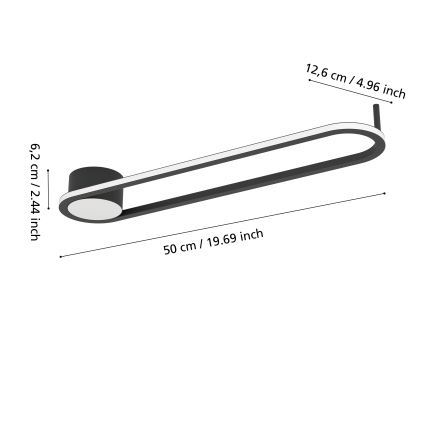 Eglo - Plafonnier LED 24W/230V 2700/4000/6500K noir