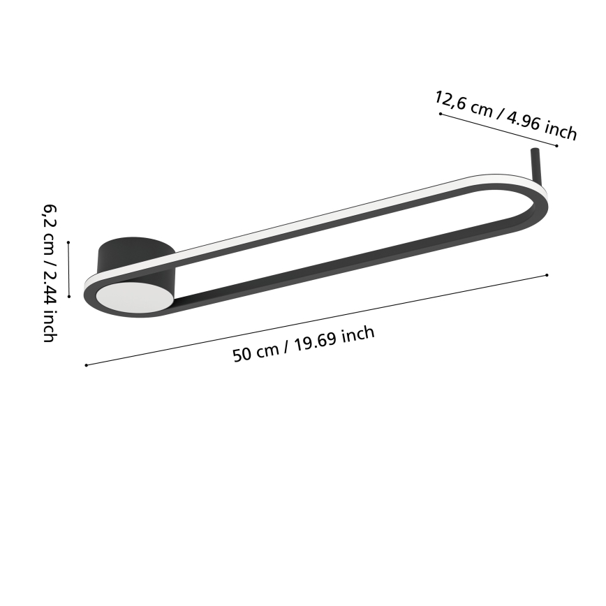 Eglo - Plafonnier LED 24W/230V 2700/4000/6500K noir