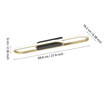 Eglo - Plafonnier LED 20W/230V 2700/4000/6500K doré
