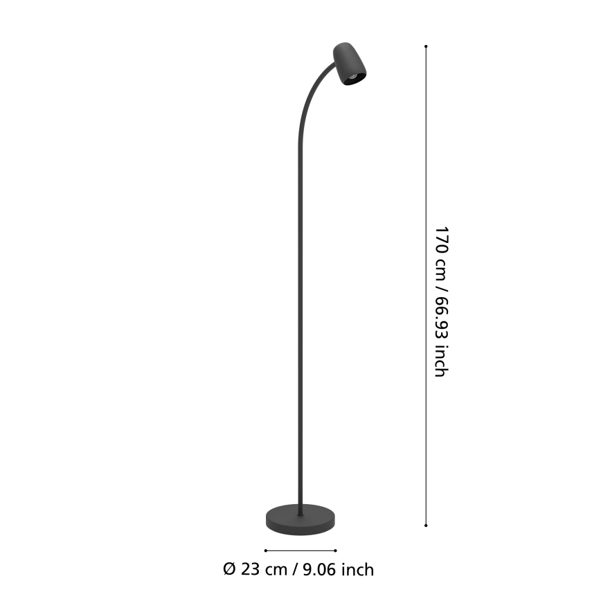 Eglo - Lampadaire 1xE14/18W/230V noir