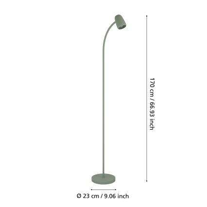 Eglo - Lampadaire 1xE14/18W/230V vert