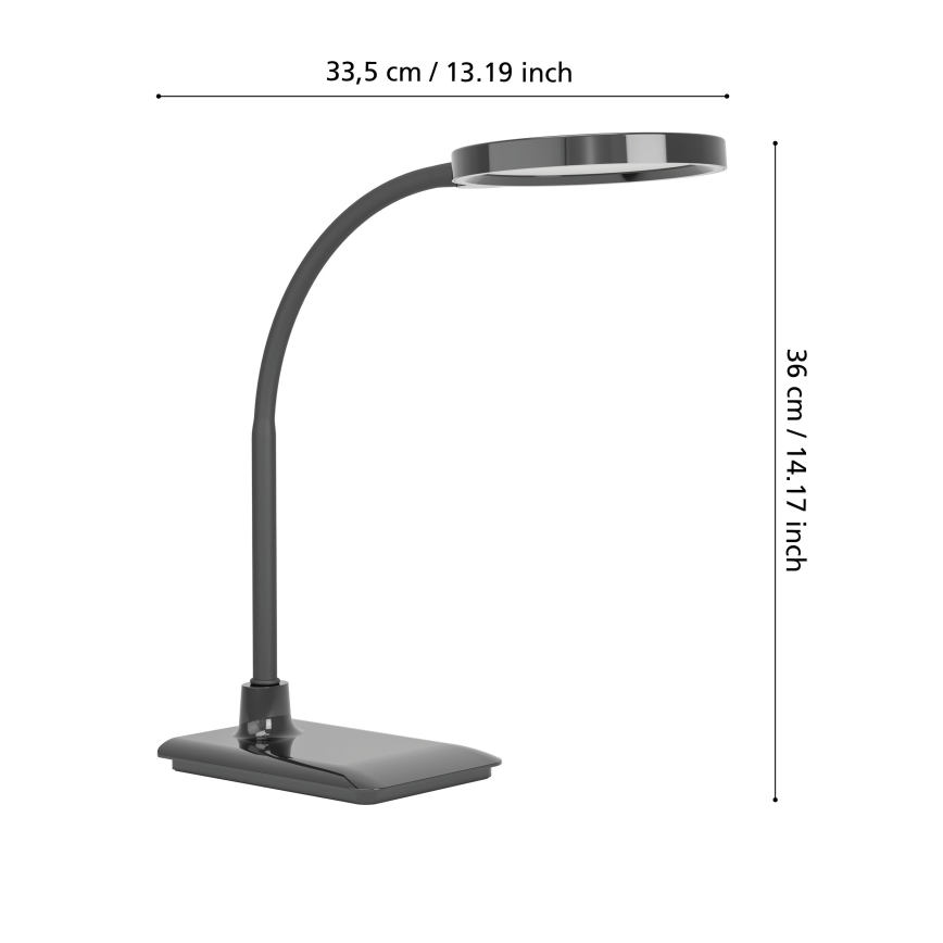 Eglo - Lampe de bureau LED dimmable et flexible LED/5,5W/230V 2700/4000/6500K noire