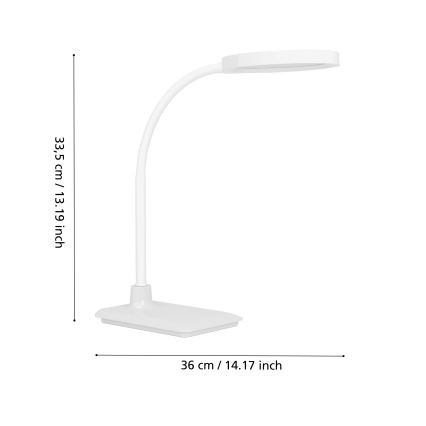 Eglo - Lampe de bureau flexible et dimmable LED/5,5W/230V 2700/4000/6500K blanche