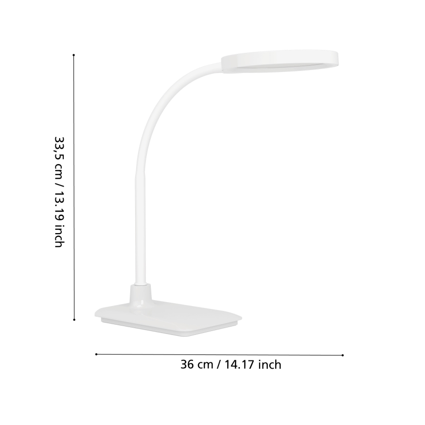 Eglo - Lampe de bureau flexible et dimmable LED/5,5W/230V 2700/4000/6500K blanche