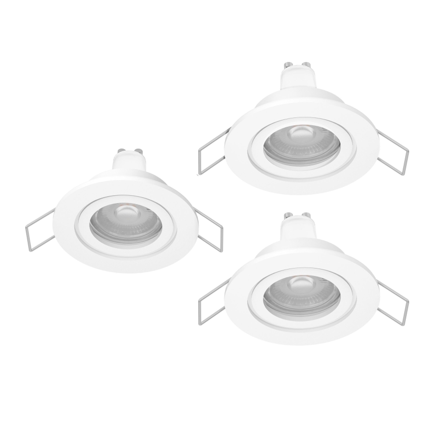 Eglo - Lot de 3 spots LED encastrables pour salle de bains 1x GU10/4,5W/230V IP44 blanc