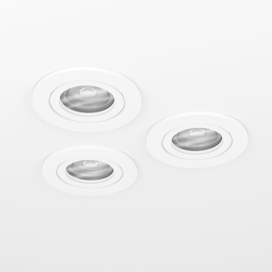 Eglo - Lot de 3 spots LED encastrables pour salle de bains 1x GU10/4,5W/230V IP44 blanc
