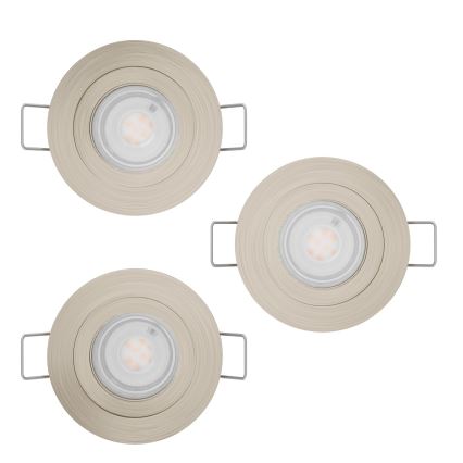 Eglo - Lot de 3 spots encastrés LED pour salle de bains 1xGU10/4,5W/230V IP44 chrome mat