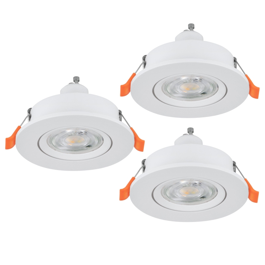Eglo - Lot de 3 spots LED encastrables 1xGU10/4,5W/230V blanc